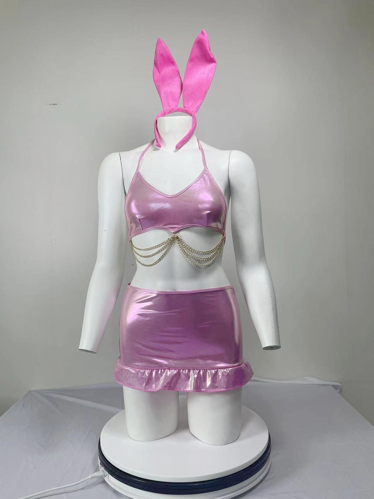 Metallic bunny halter chain costume set, photo 5