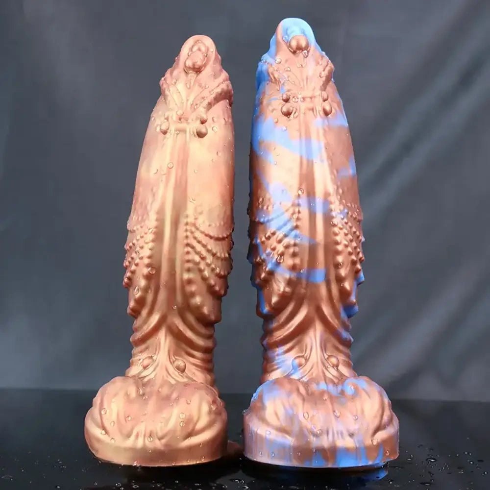Metallic scaled fantasy silicone dildo, photo 3