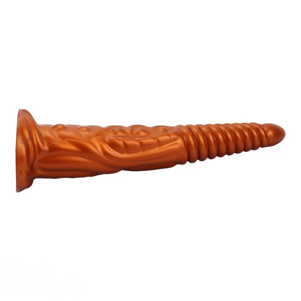 Metallic spiral silicone fantasy dildo, photo 10