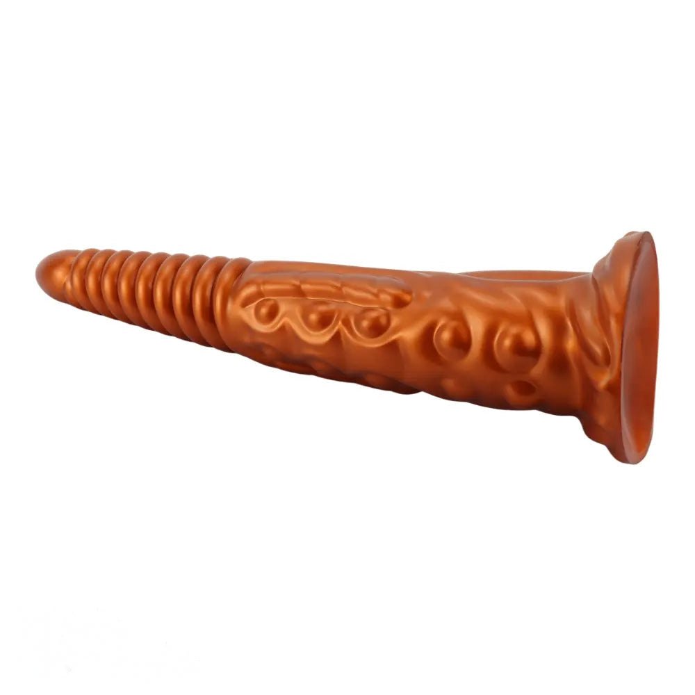 Metallic spiral silicone fantasy dildo, photo 11