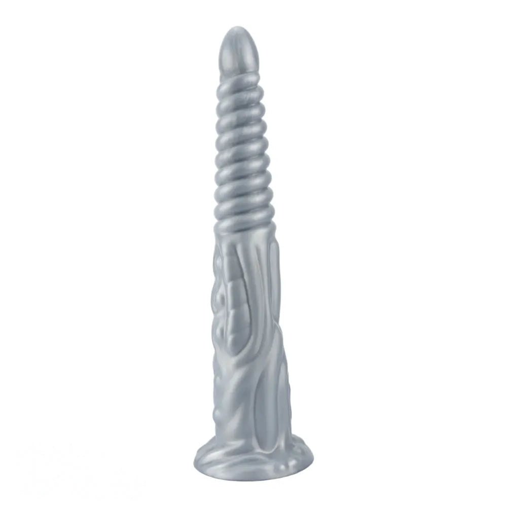 Metallic spiral silicone fantasy dildo, photo 2