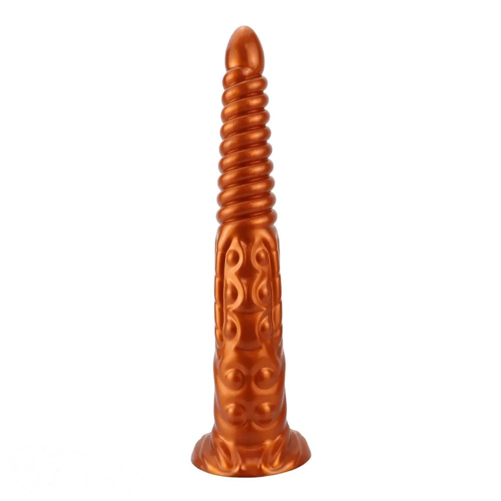 Metallic spiral silicone fantasy dildo, photo 3