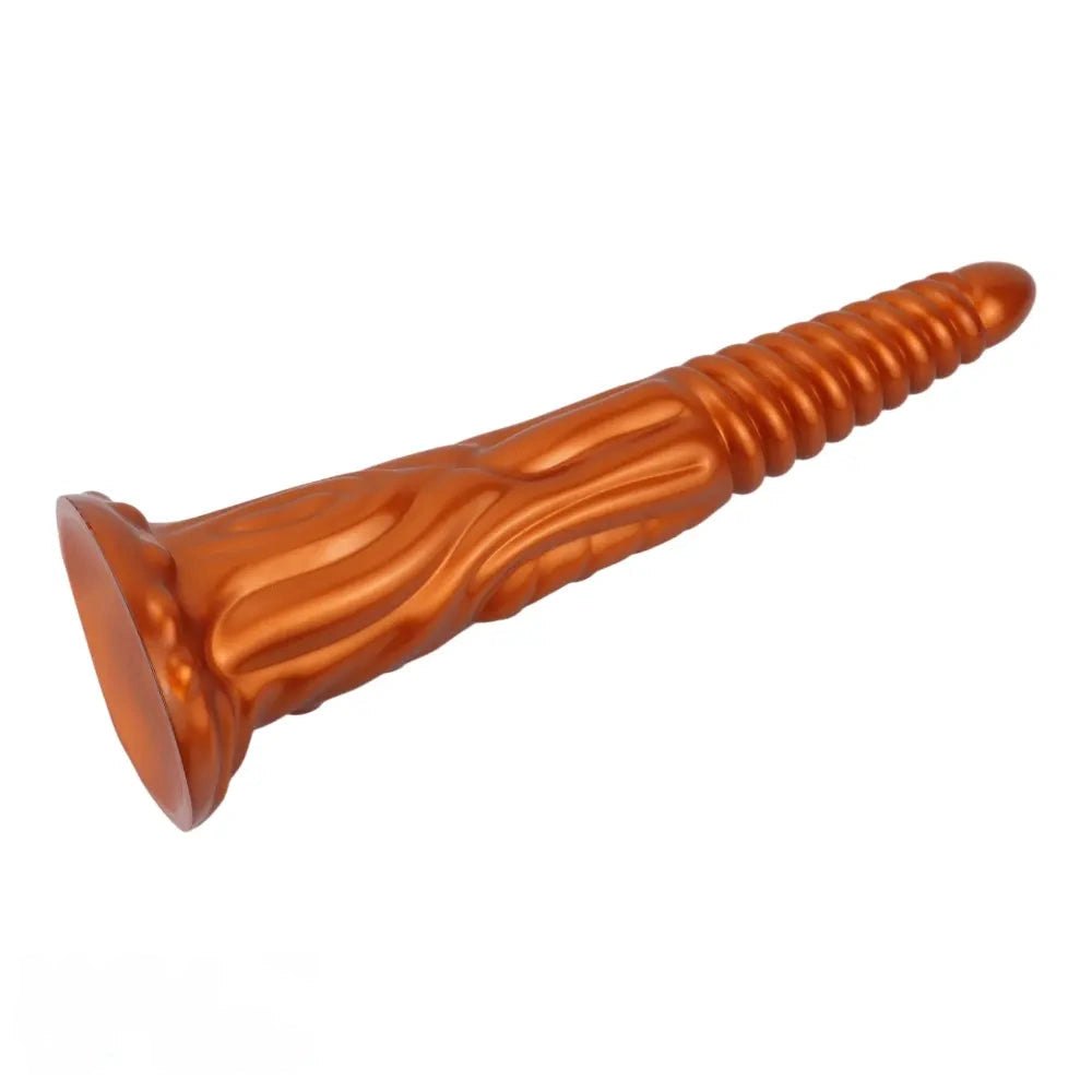 Metallic spiral silicone fantasy dildo, photo 6