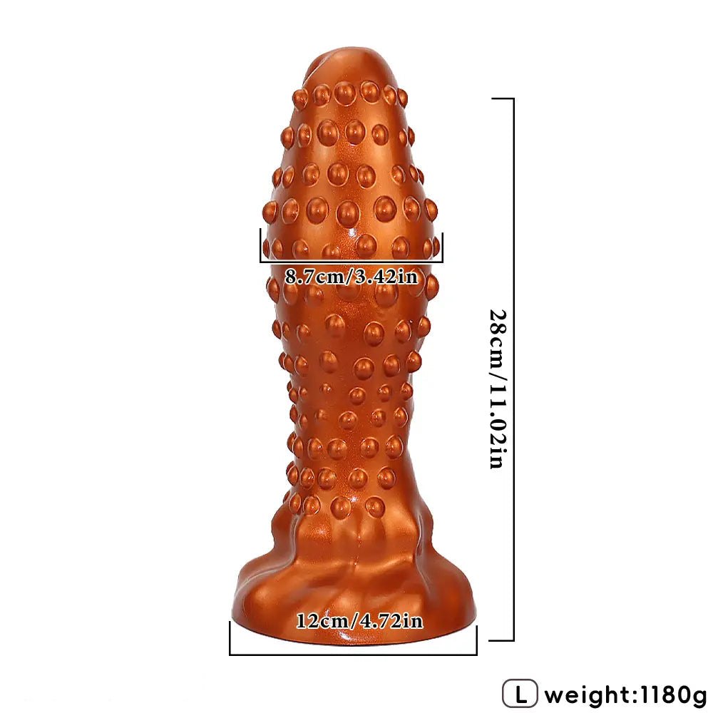 Gold studded textured silicone anal plug