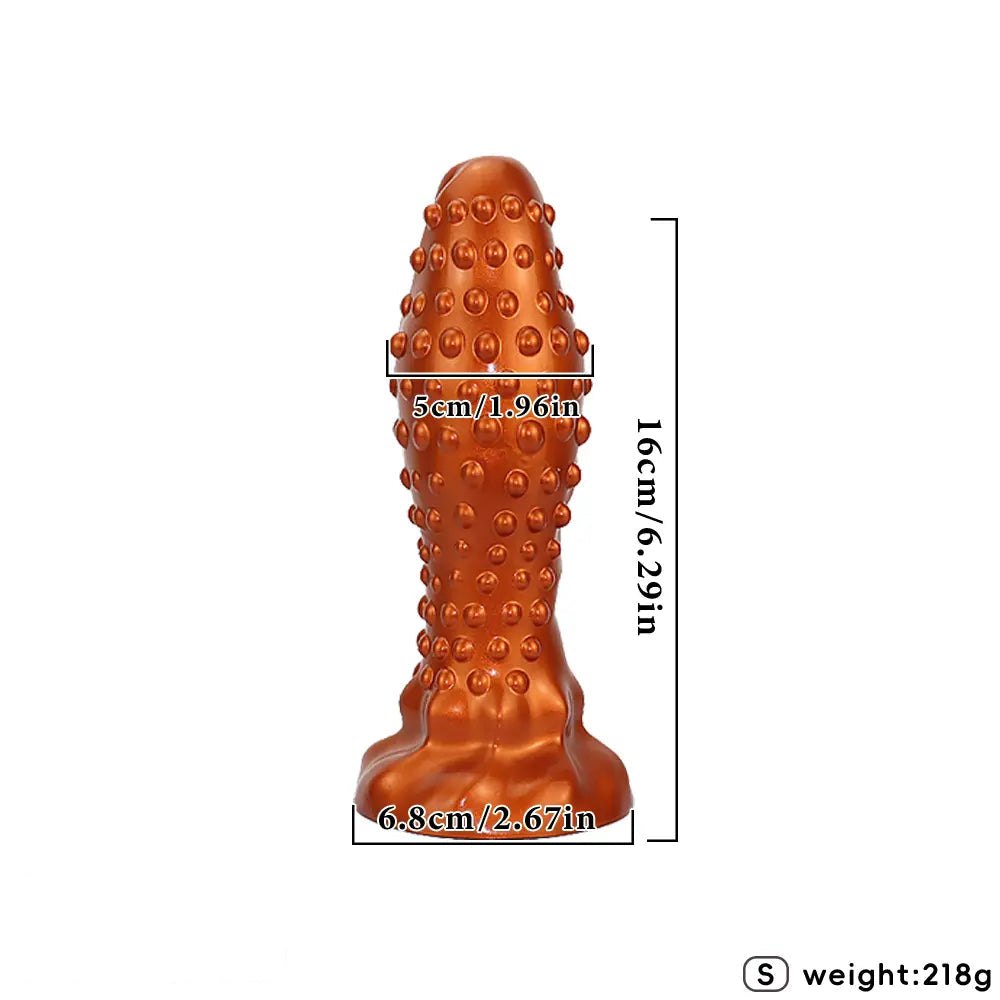 Gold studded textured silicone anal plug
