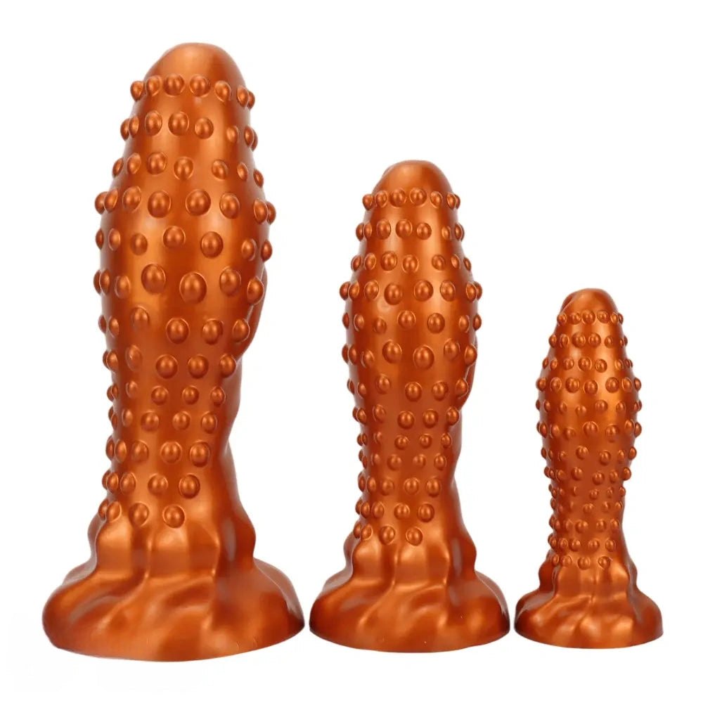 Studded textured silicone anal plug, photo 3