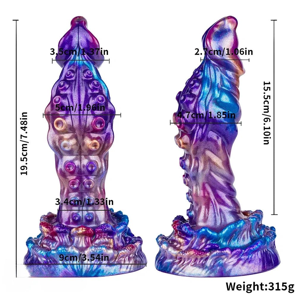 Metallic tentacle fantasy dildo, photo 4