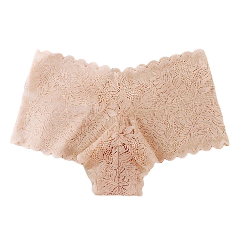 Nude mid rise lace v front briefs