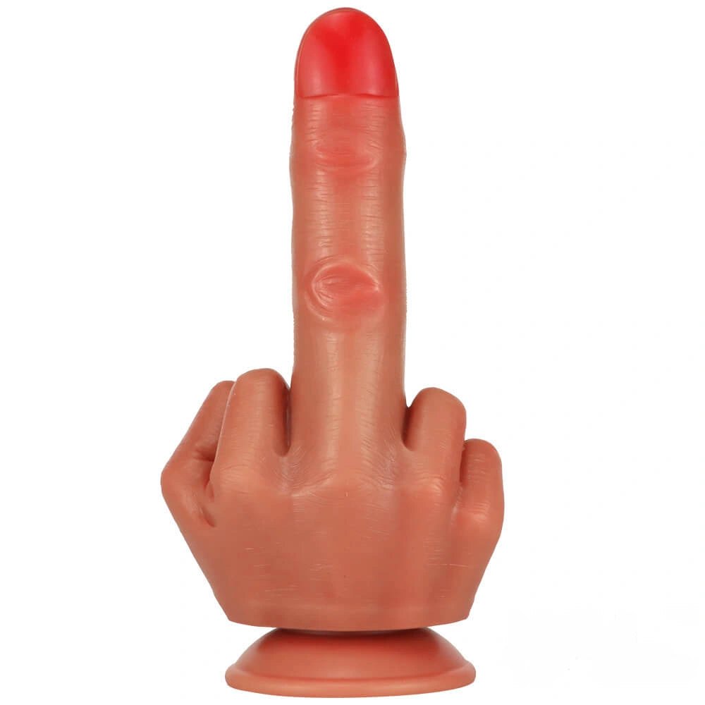Brown liquid silicone finger-shaped fantasy dildo, photo 1