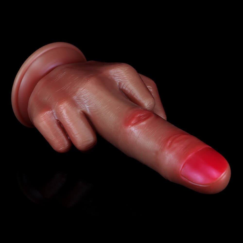 Brown liquid silicone finger-shaped fantasy dildo, photo 10