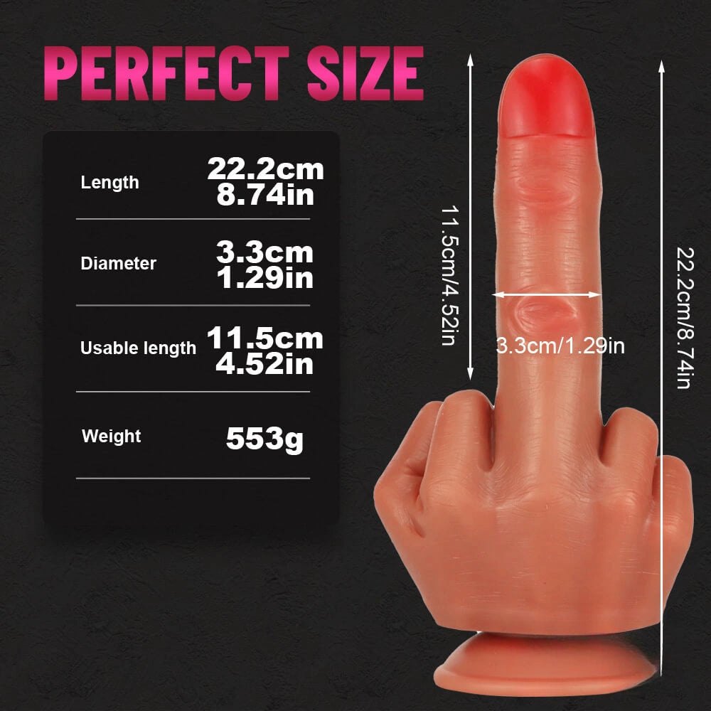Brown liquid silicone finger-shaped fantasy dildo, photo 11