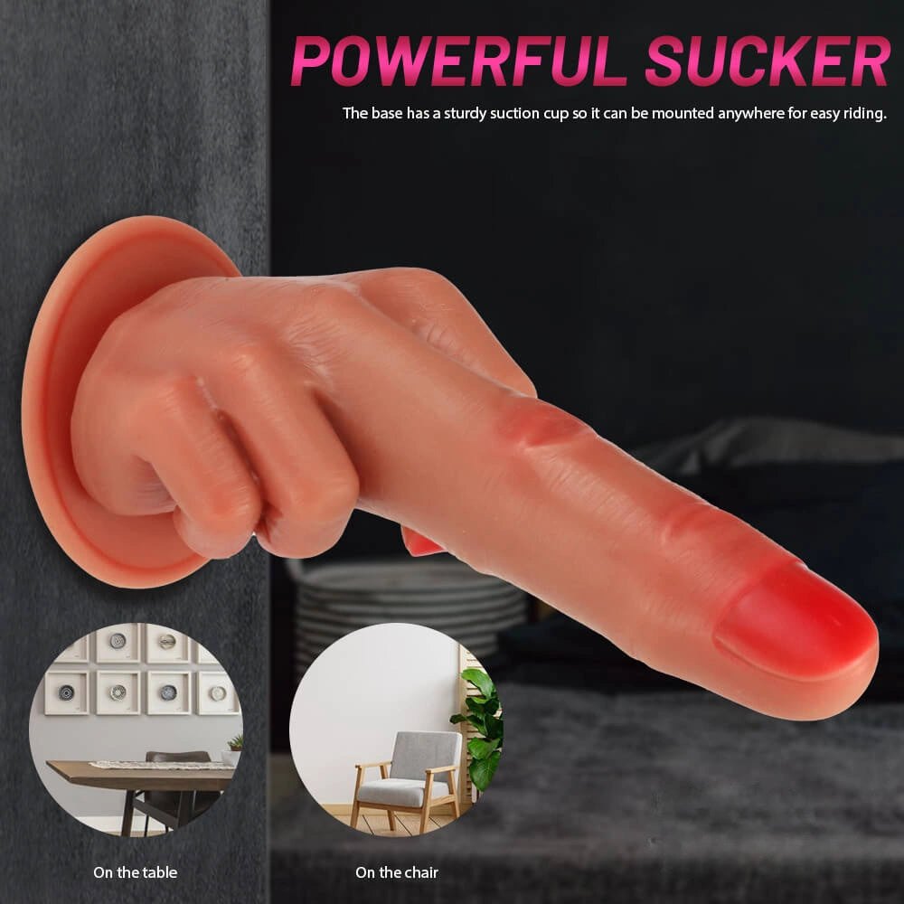 Brown liquid silicone finger-shaped fantasy dildo, photo 12
