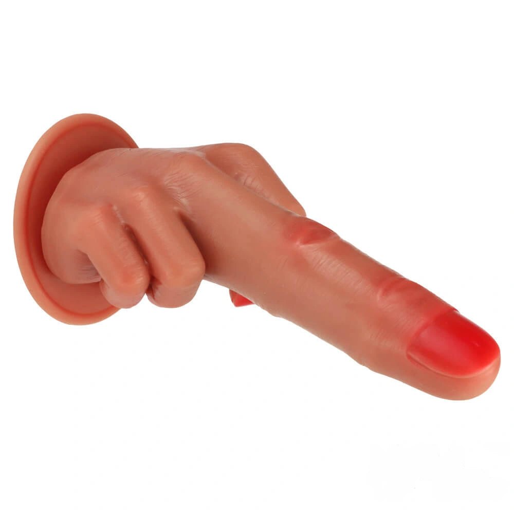 Brown liquid silicone finger-shaped fantasy dildo, photo 2