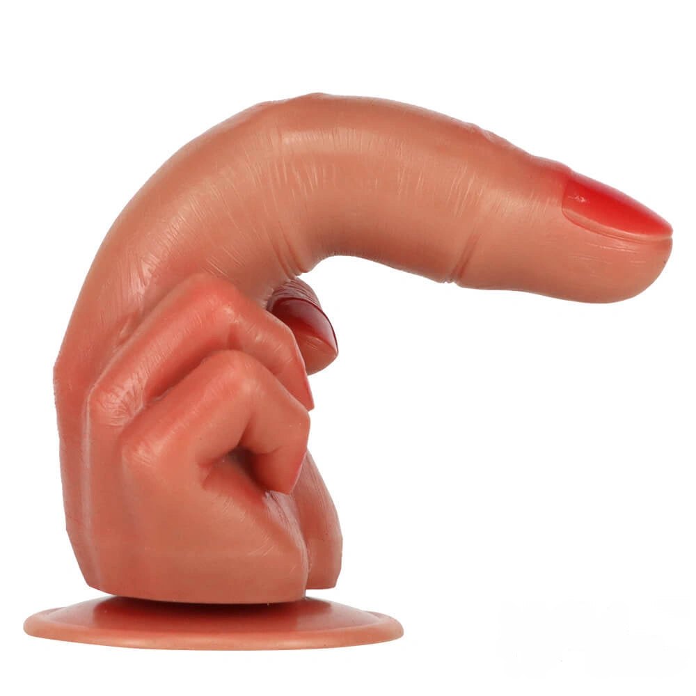 Brown liquid silicone finger-shaped fantasy dildo, photo 3