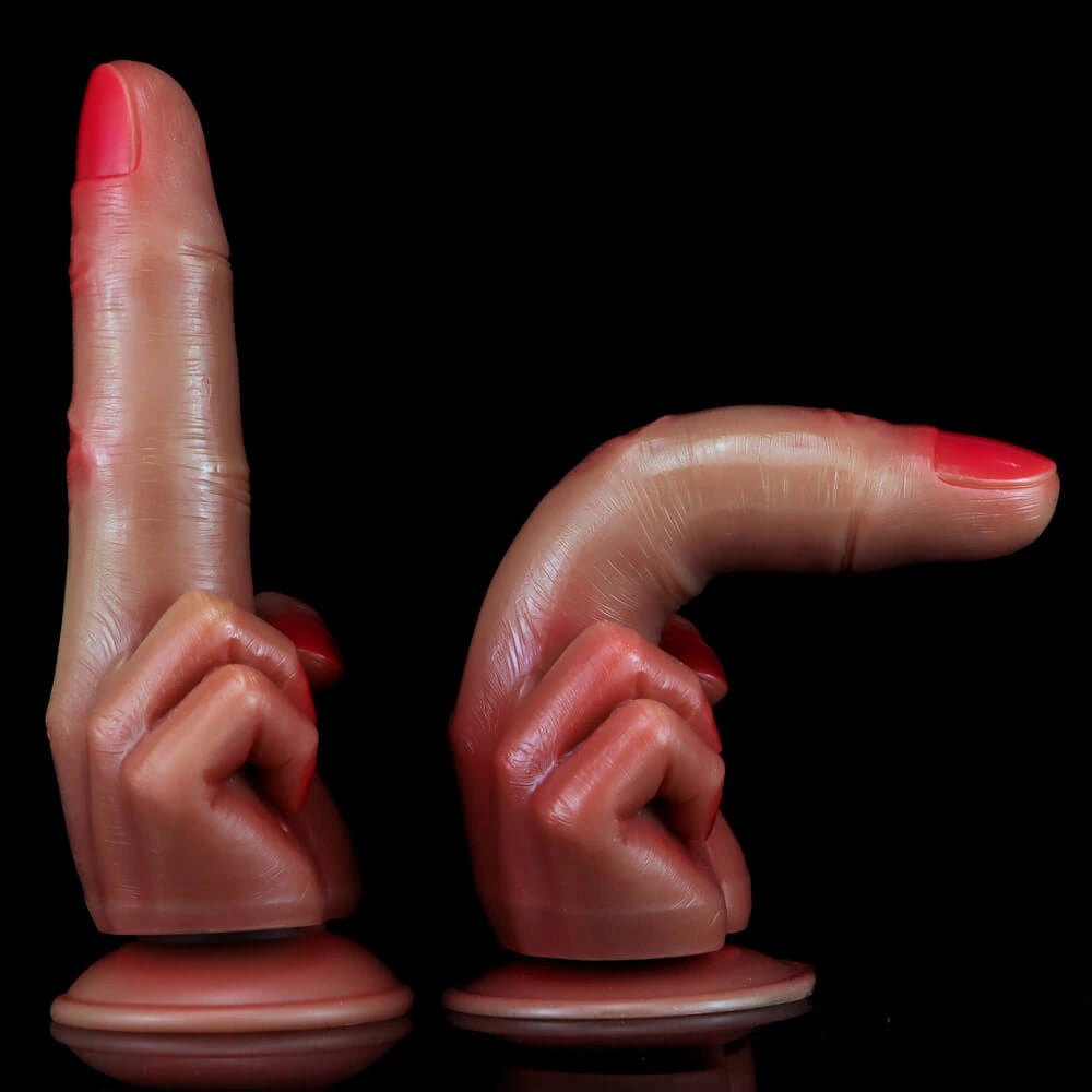 Brown liquid silicone finger-shaped fantasy dildo, photo 6