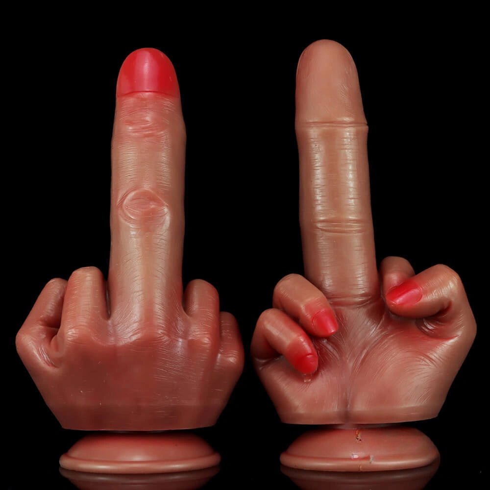 Brown liquid silicone finger-shaped fantasy dildo, photo 7