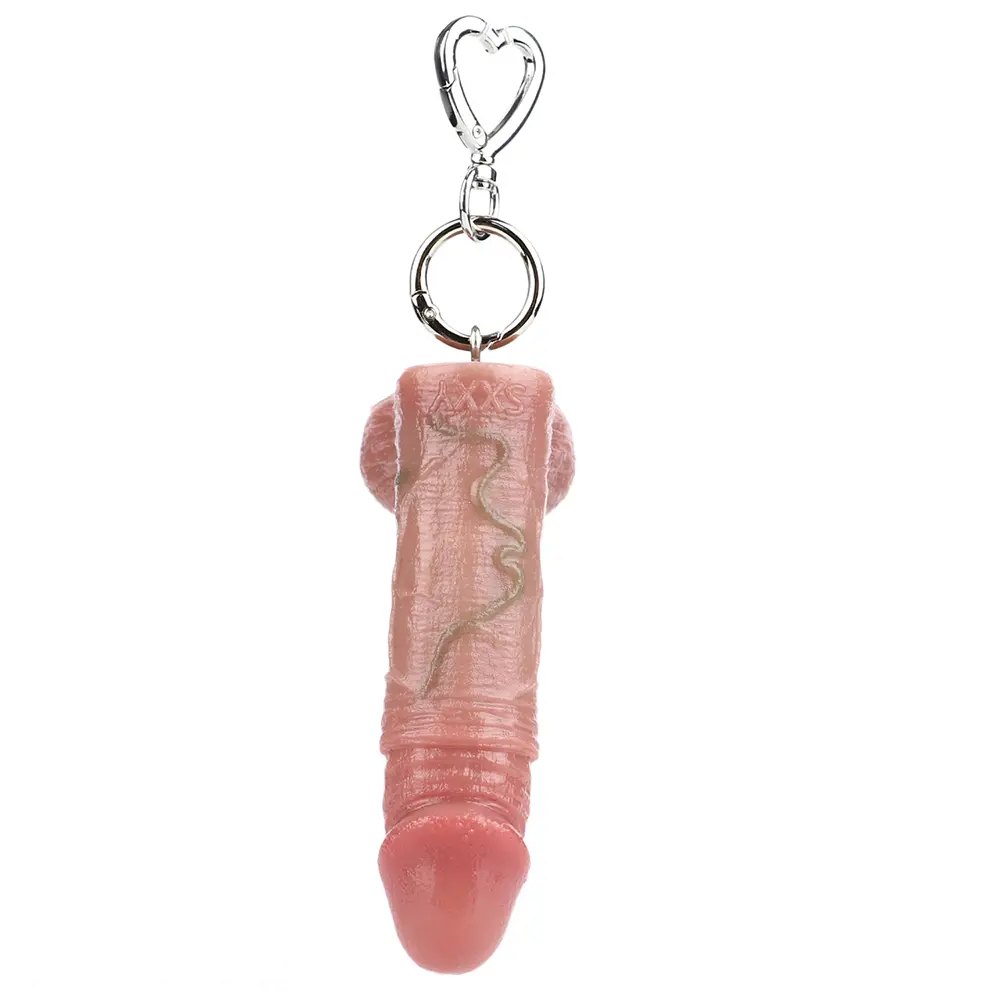 Flesh tone silicone mini dildo keychain, photo 12