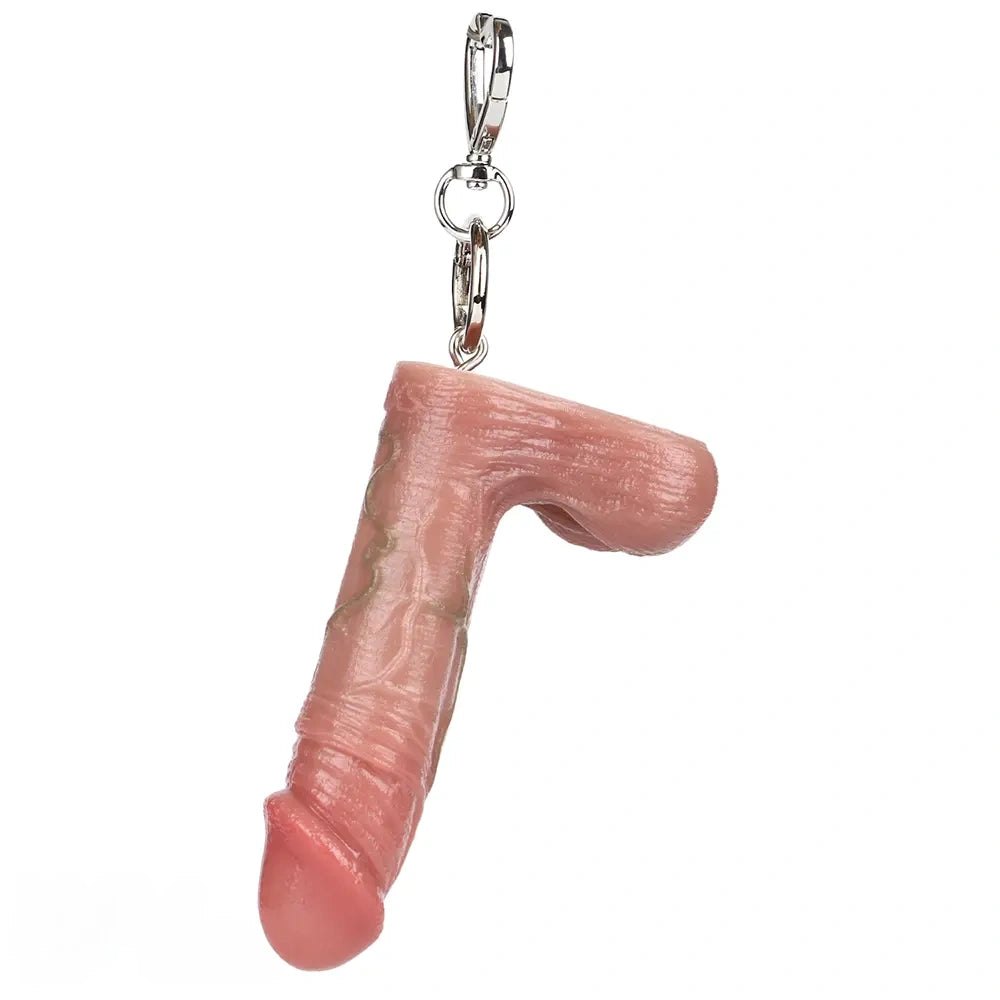 Flesh tone silicone mini dildo keychain, photo 8