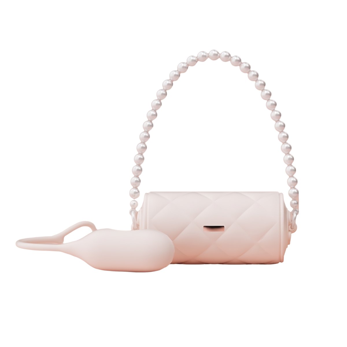 Blush pink mini handbag clitoral suction and egg vibrator, photo 1