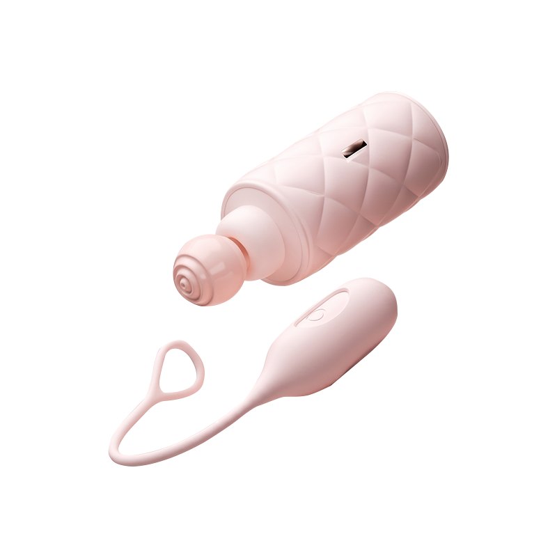 Blush pink mini handbag clitoral suction and egg vibrator, photo 2