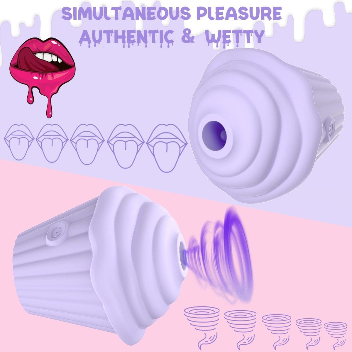 Cupcake-shaped mini clitoral vibrator with one-button control, photo 2