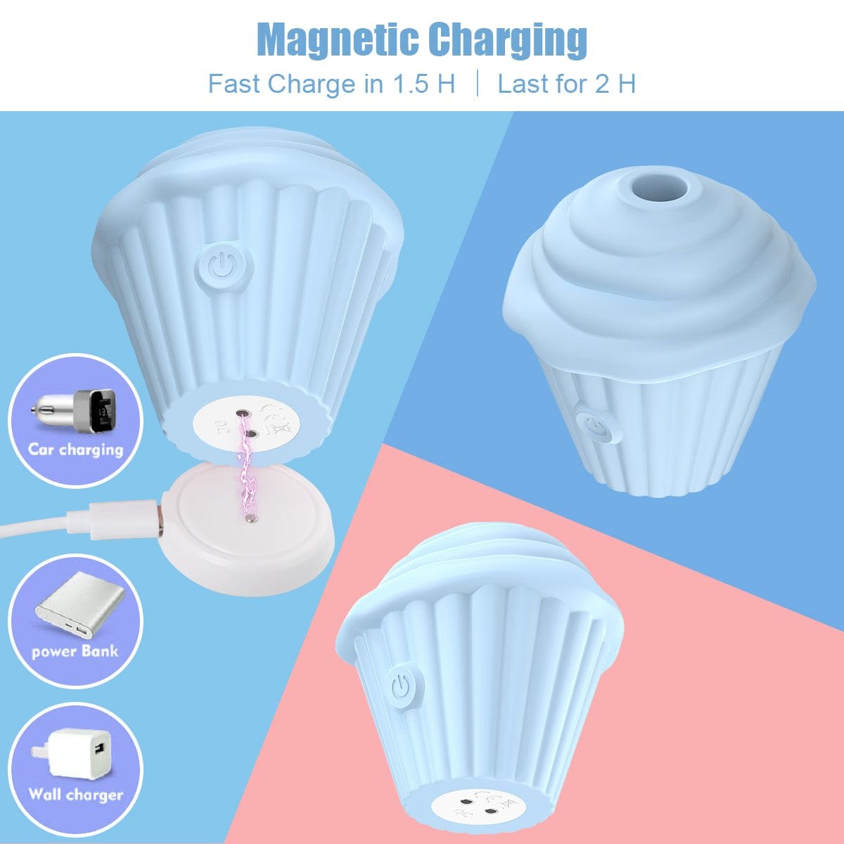 Cupcake-shaped mini clitoral vibrator with one-button control, photo 5