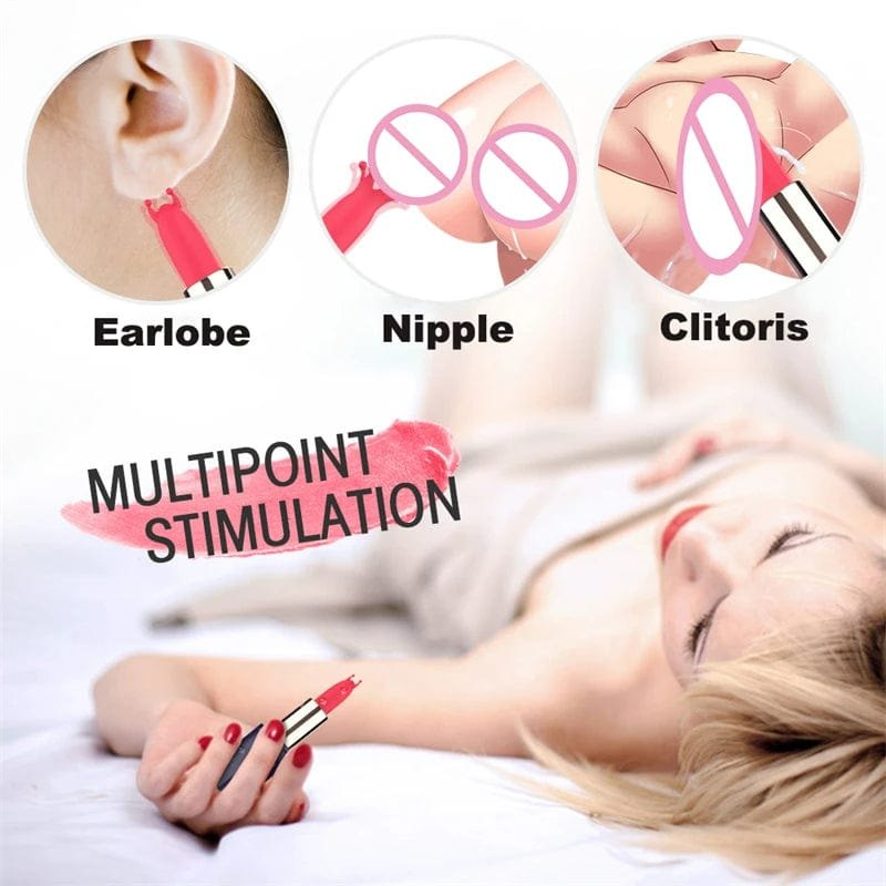 Mini lipstick bullet vibrator with interchangeable heads, photo 4