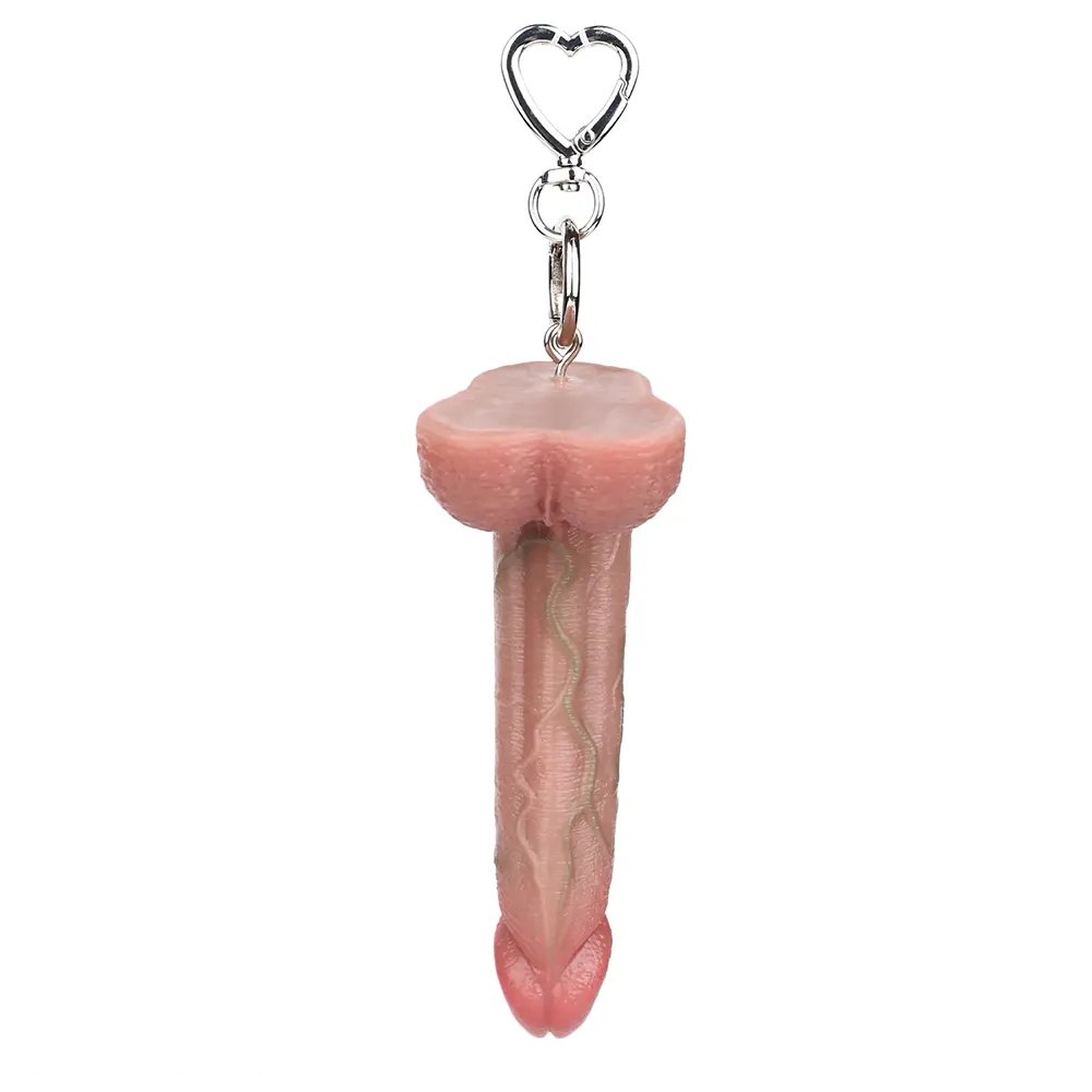 Flesh silicone mini dildo keychain, photo 12