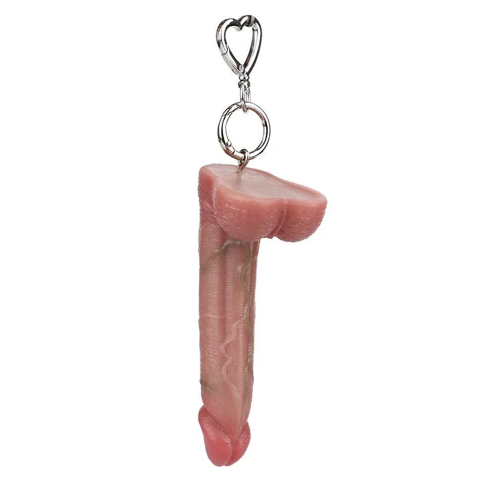 Flesh silicone mini dildo keychain, photo 4