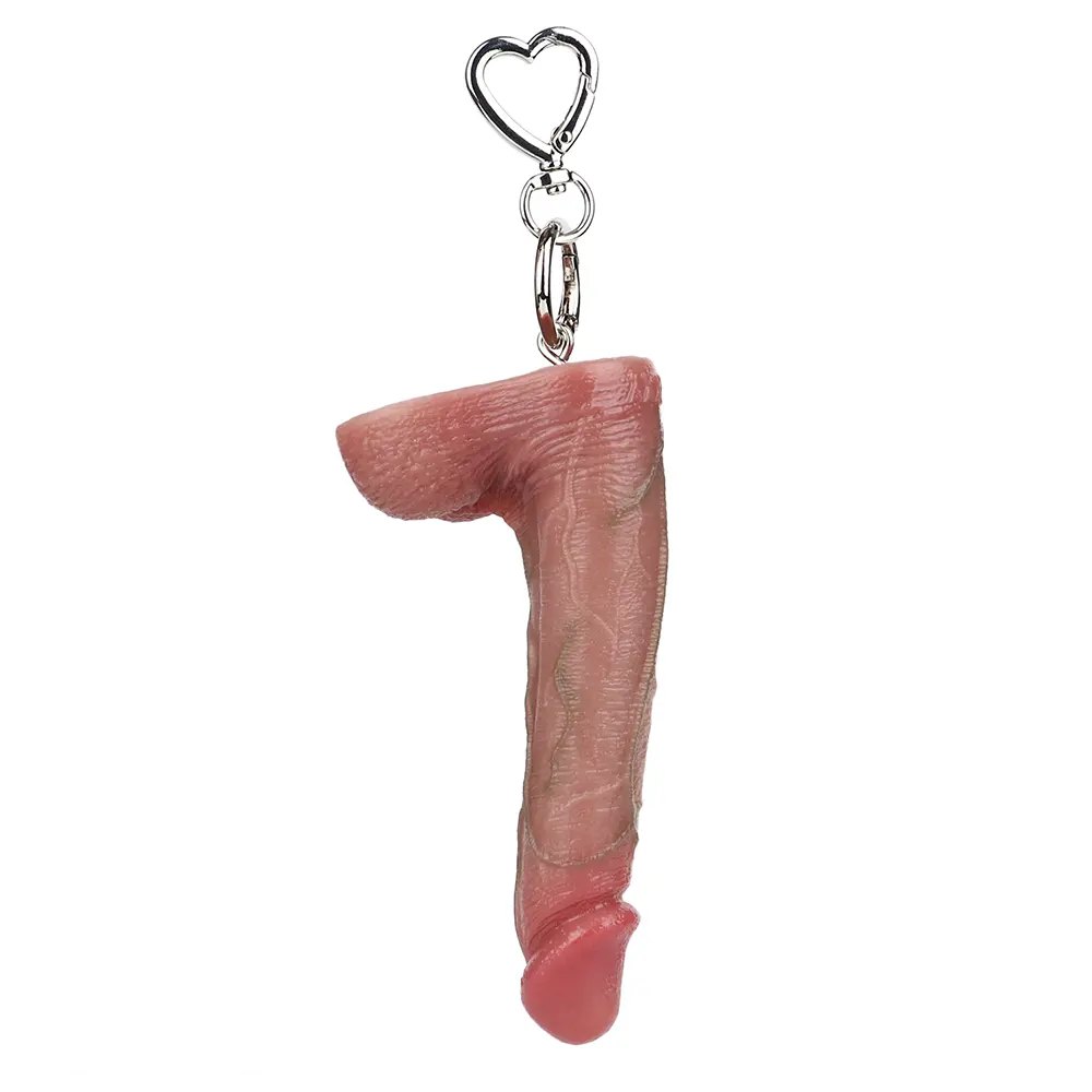 Flesh silicone mini dildo keychain, photo 6