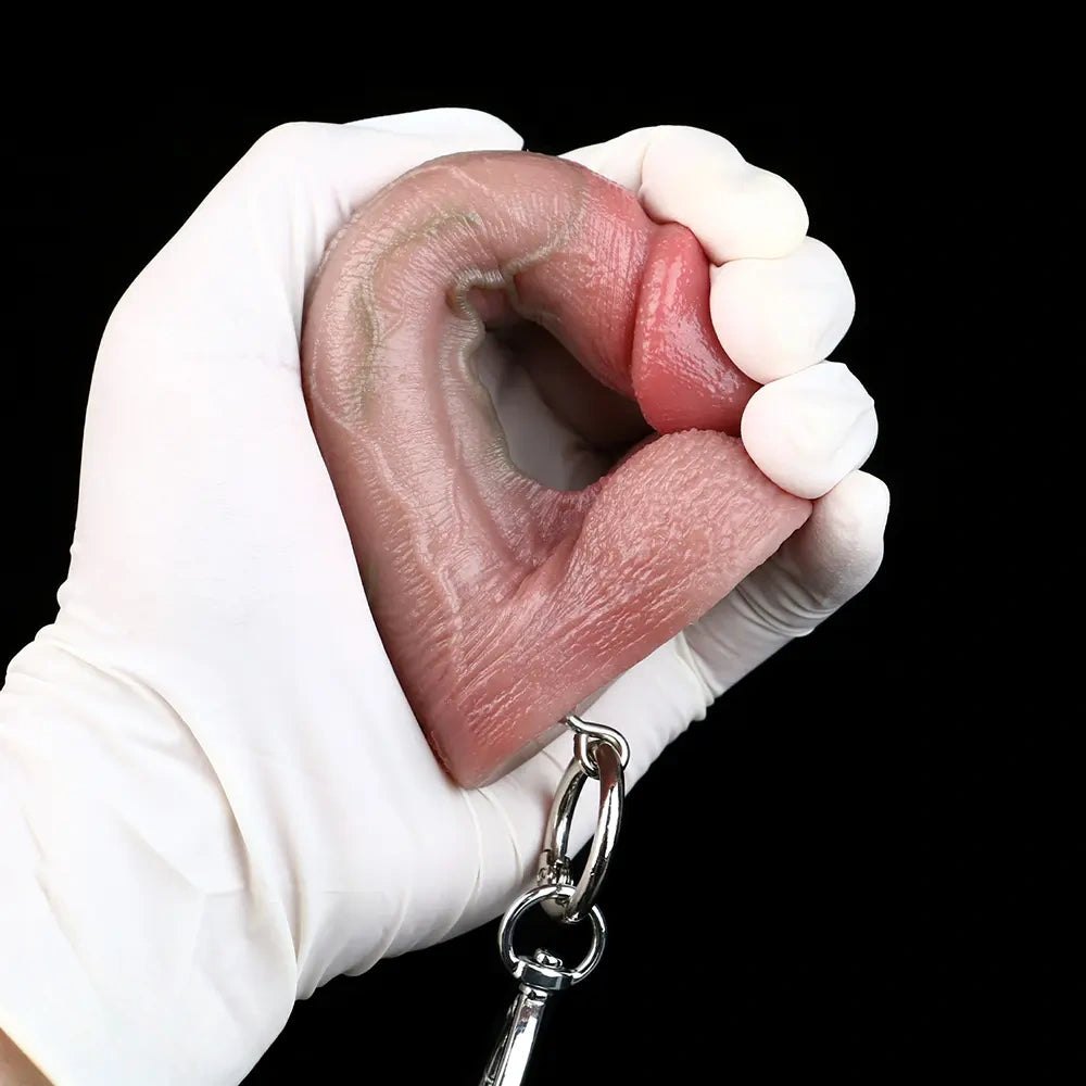 Flesh silicone mini dildo keychain, photo 9