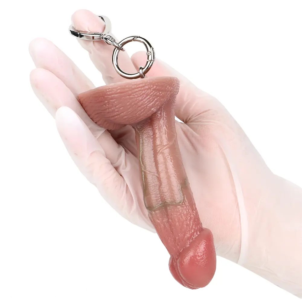 Flesh mini silicone dildo keychain, photo 11