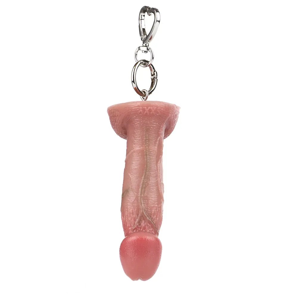 Flesh mini silicone dildo keychain, photo 5