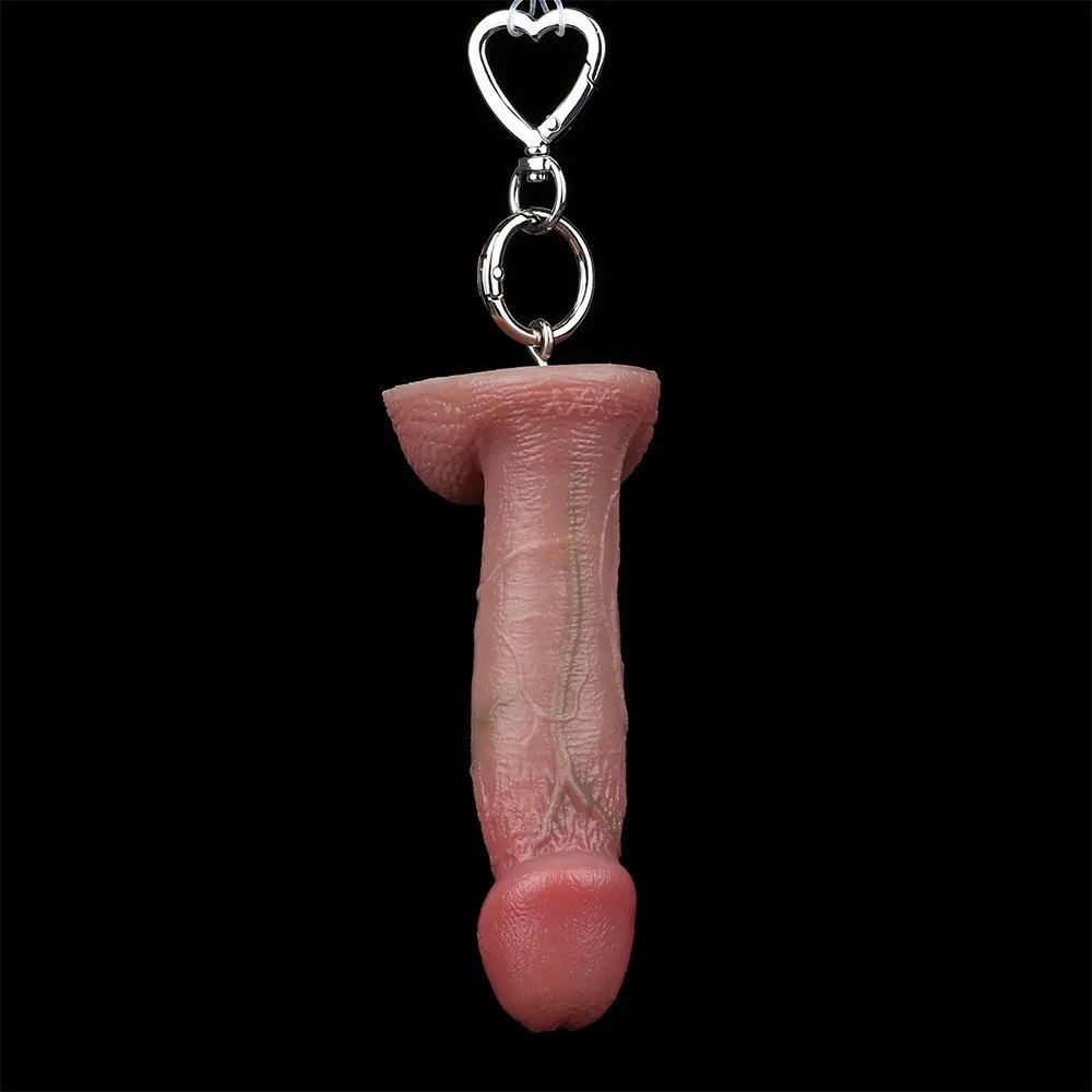 Flesh mini silicone dildo keychain, photo 6