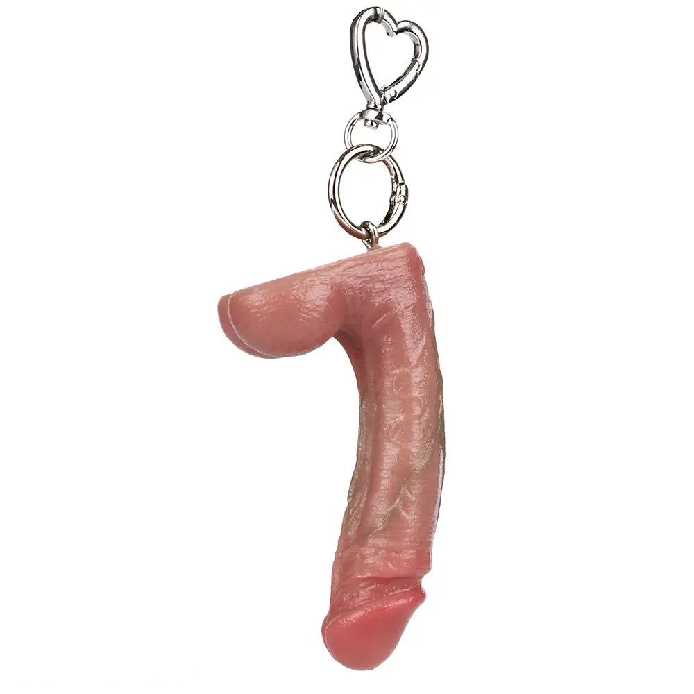 Flesh mini silicone dildo keychain, photo 1