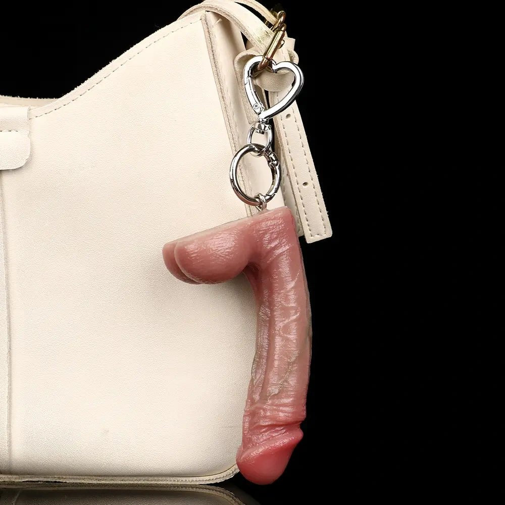 Flesh mini silicone dildo keychain, photo 12