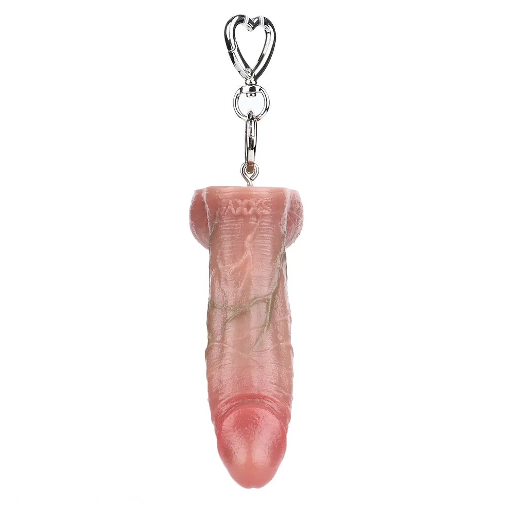 Flesh-tone mini silicone dildo keychain, photo 4