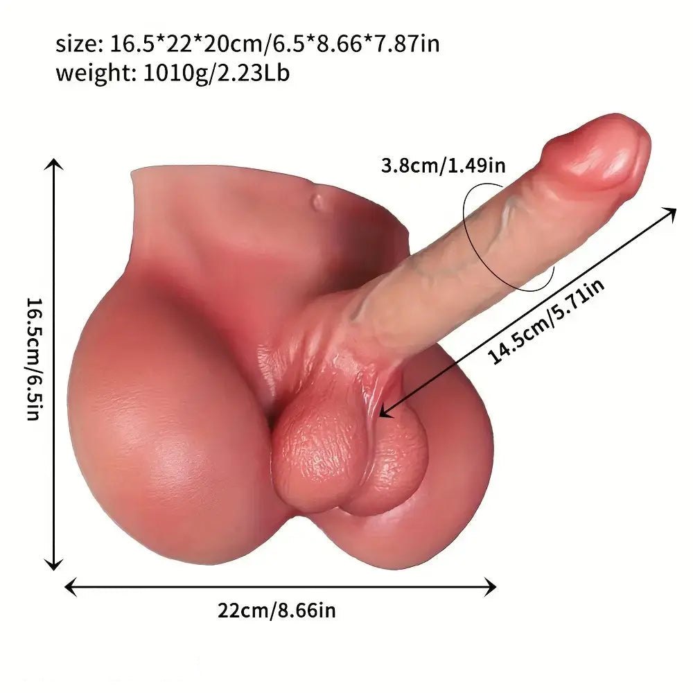 Flesh silicone torso with dildo, photo 13