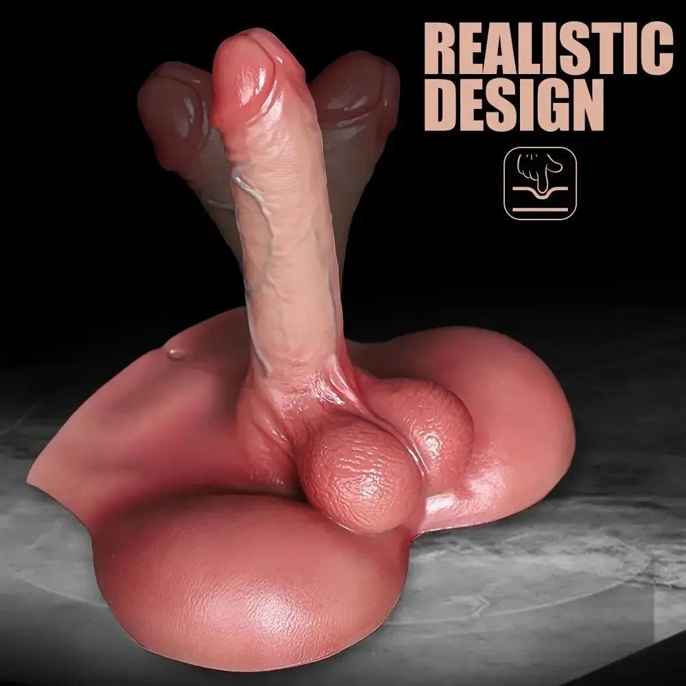 Flesh silicone torso with dildo, photo 3