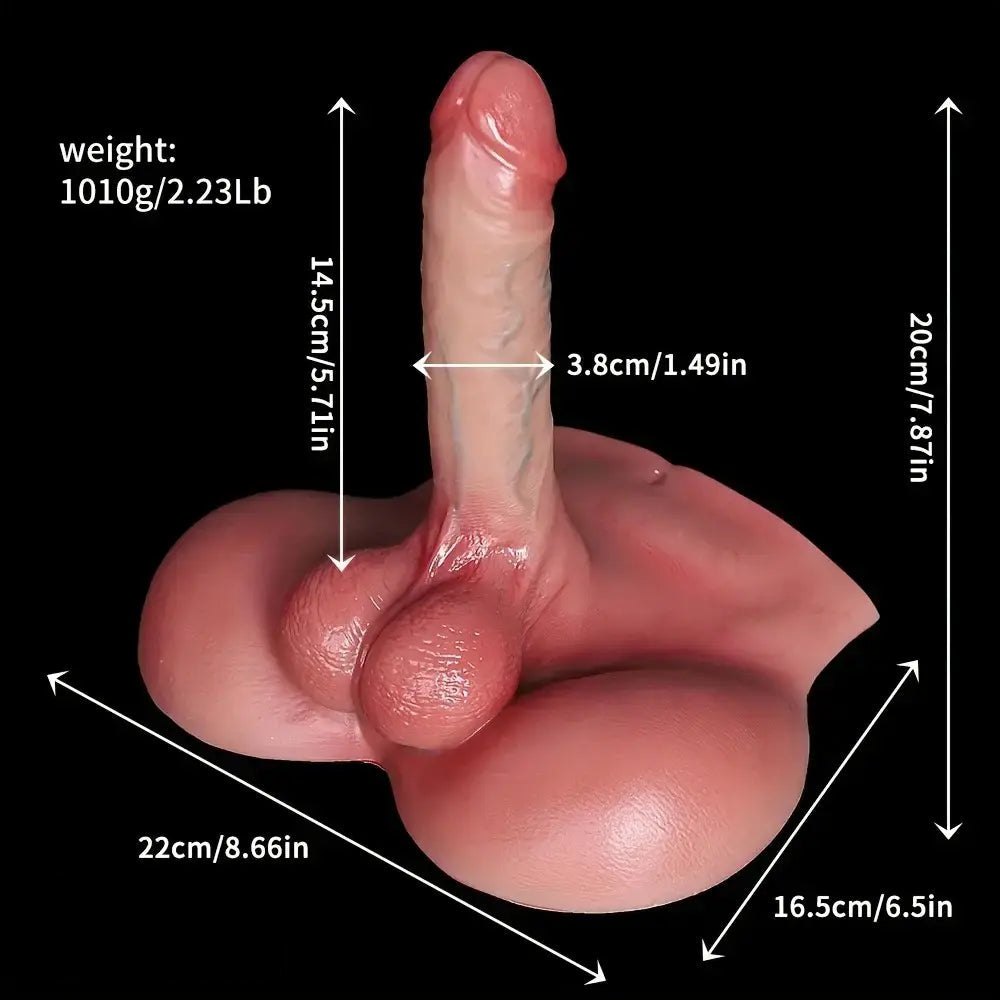Flesh silicone torso with dildo, photo 4