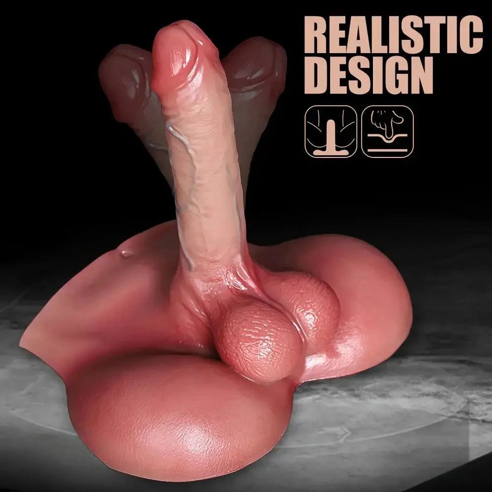 Flesh silicone torso with dildo, photo 9