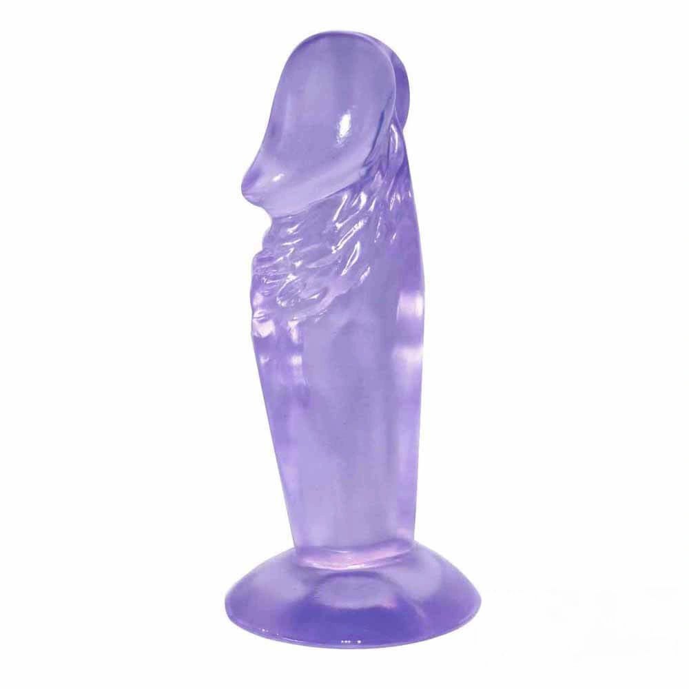 Purple mini slim realistic suction cup dildo