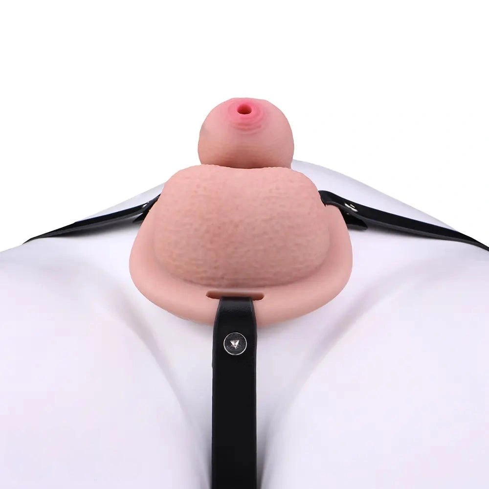 Flesh tone mini strap-on silicone dildo, photo 10