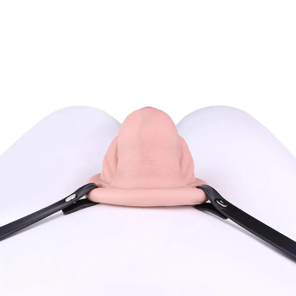 Flesh tone mini strap-on silicone dildo, photo 11