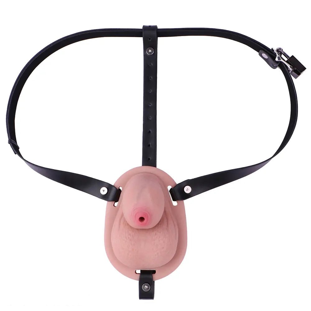 Flesh tone mini strap-on silicone dildo, photo 12