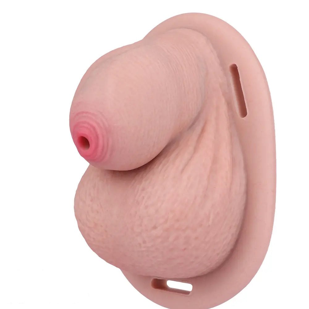 Flesh tone mini strap-on silicone dildo, photo 16