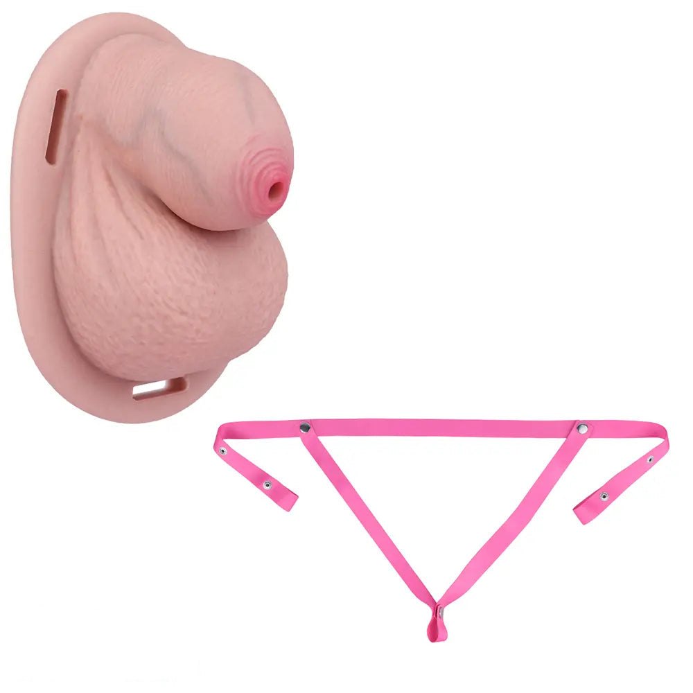 Flesh tone mini strap-on silicone dildo, photo 17