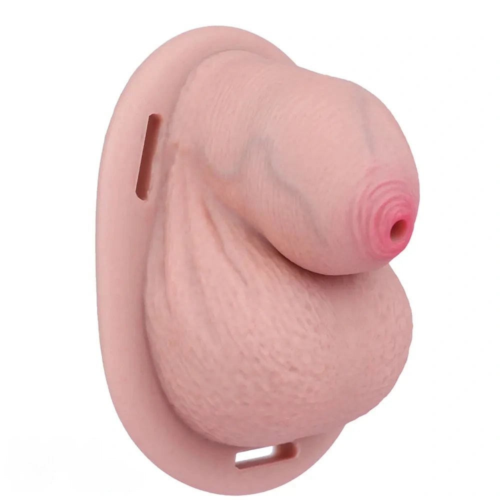 Flesh tone mini strap-on silicone dildo, photo 3