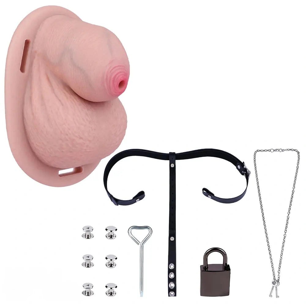 Flesh tone mini strap-on silicone dildo, photo 5