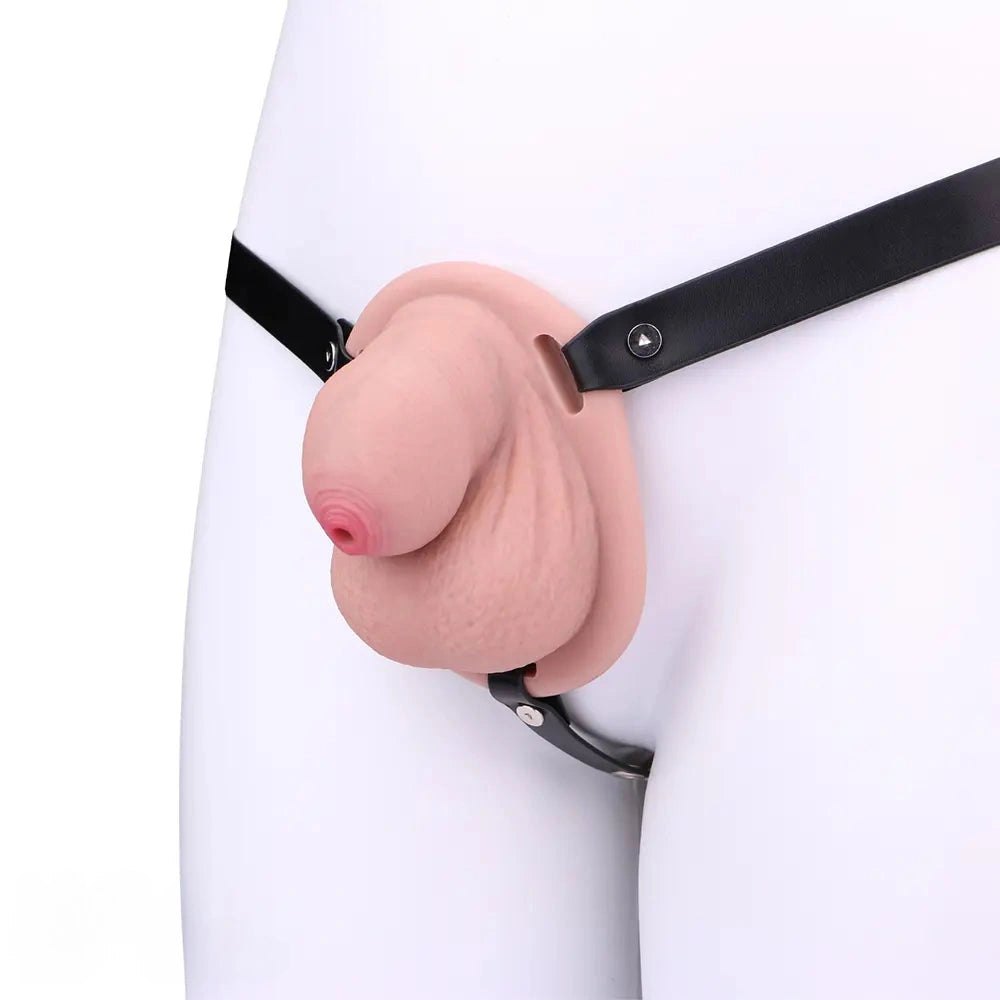 Flesh tone mini strap-on silicone dildo, photo 7